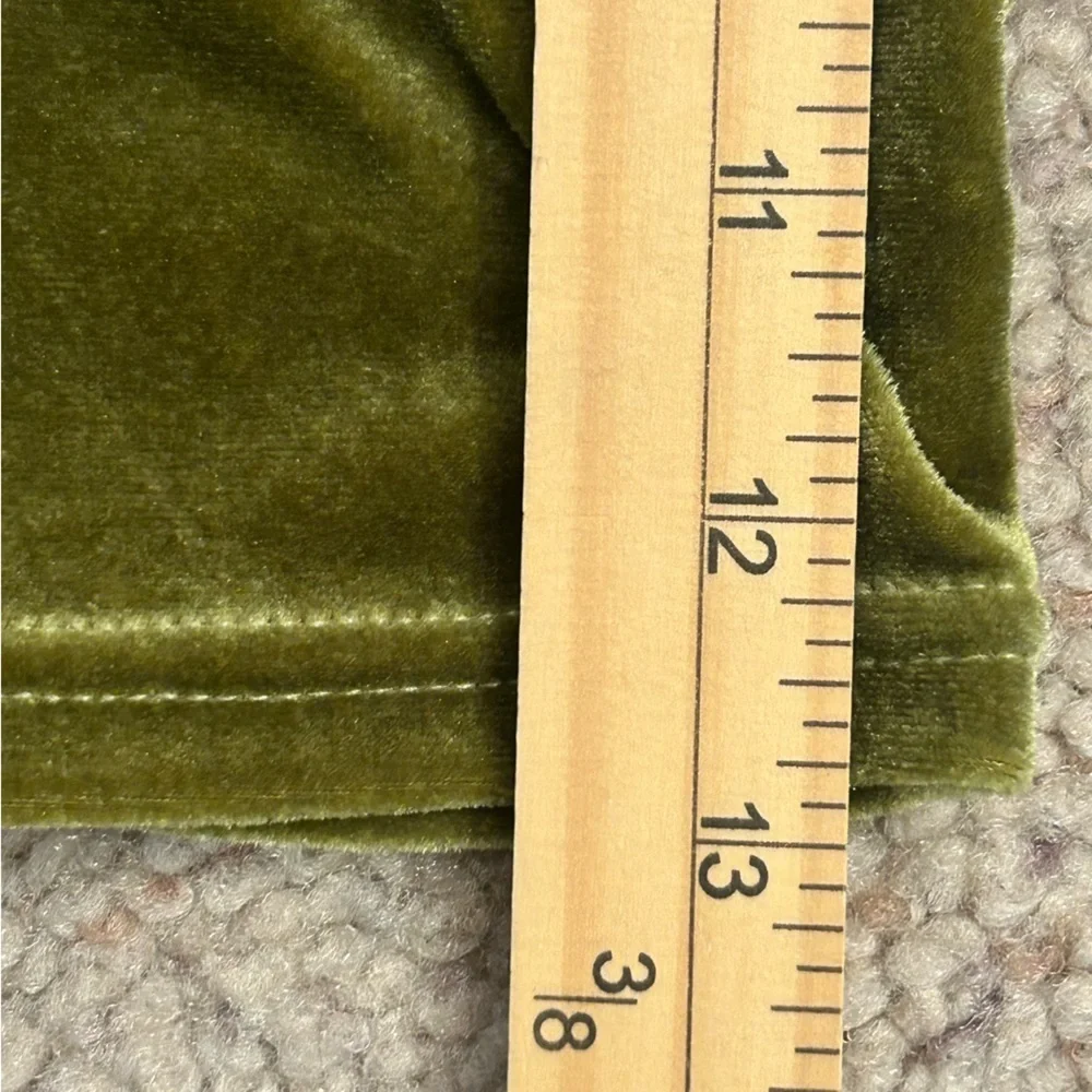SHEIN Olive Mossy Green Velvet Crop Top XS Forest Fairycore - Picture 4 of 5